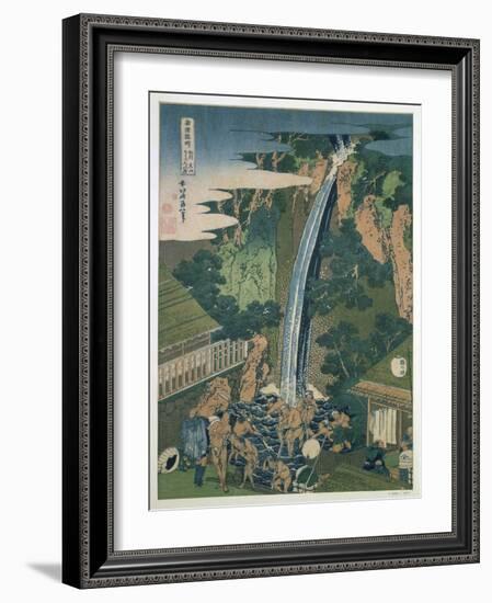 Waterfall of Roben, Oyama, Japan, 1827-Katsushika Hokusai-Framed Giclee Print