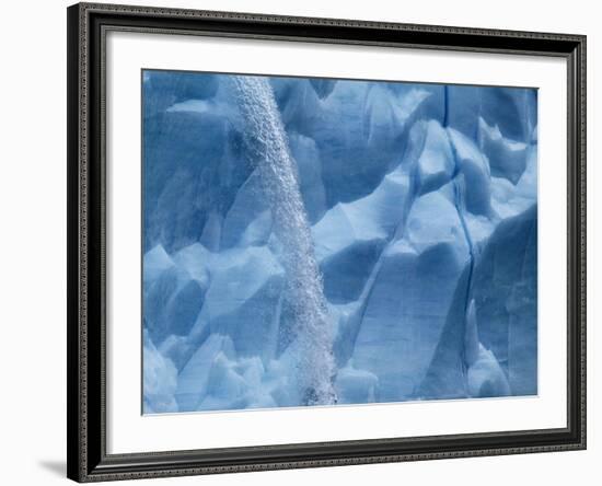 Waterfall on Glacier on Spitsbergen-Hans Strand-Framed Photographic Print