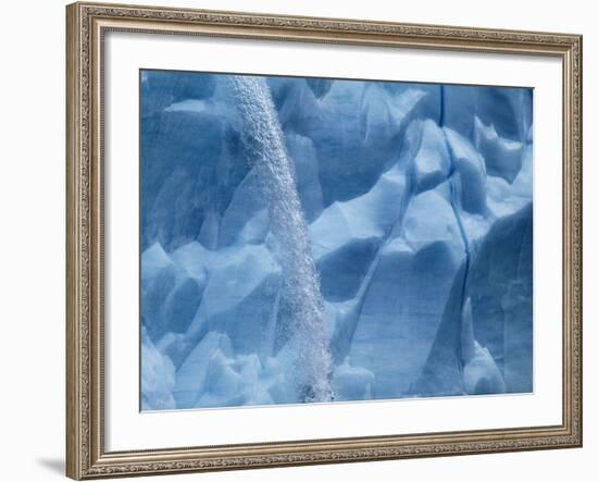 Waterfall on Glacier on Spitsbergen-Hans Strand-Framed Photographic Print