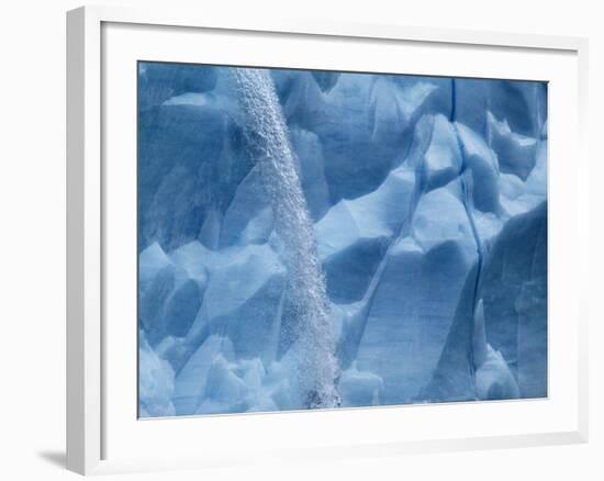 Waterfall on Glacier on Spitsbergen-Hans Strand-Framed Photographic Print