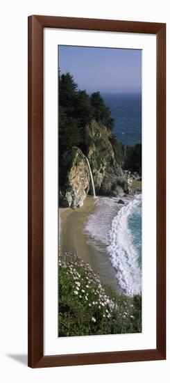Waterfall on the Coast, Mcway Cove Waterfall, Julia Pfeiffer Burns State Park, Monterey County-null-Framed Photographic Print