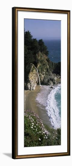 Waterfall on the Coast, Mcway Cove Waterfall, Julia Pfeiffer Burns State Park, Monterey County-null-Framed Photographic Print