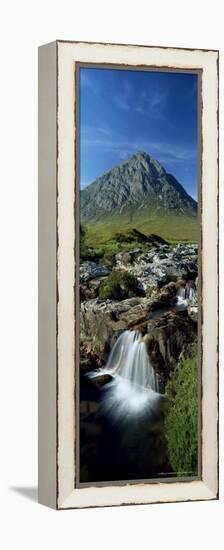 Waterfall on the River Coupall with Buachaille Etive Mor in Background, Western Highlands, Scotland-Lee Frost-Framed Premier Image Canvas