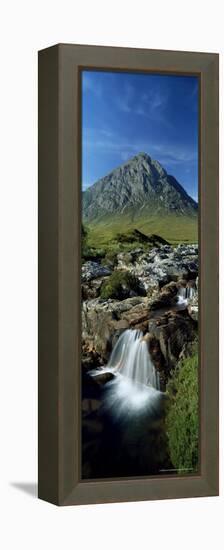 Waterfall on the River Coupall with Buachaille Etive Mor in Background, Western Highlands, Scotland-Lee Frost-Framed Premier Image Canvas