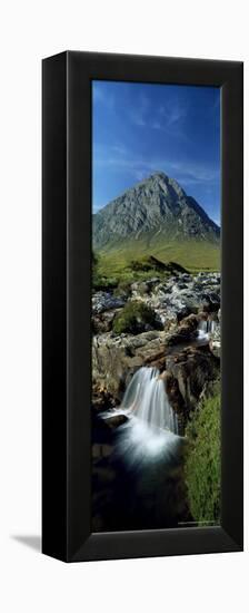 Waterfall on the River Coupall with Buachaille Etive Mor in Background, Western Highlands, Scotland-Lee Frost-Framed Premier Image Canvas