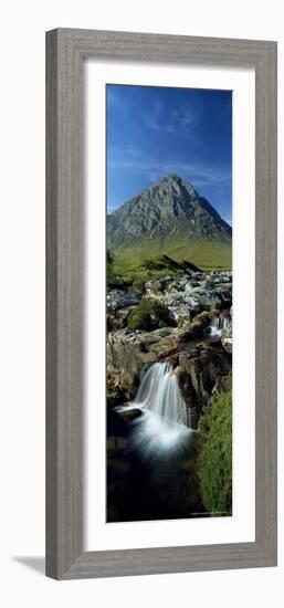 Waterfall on the River Coupall with Buachaille Etive Mor in Background, Western Highlands, Scotland-Lee Frost-Framed Photographic Print