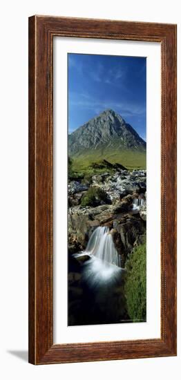 Waterfall on the River Coupall with Buachaille Etive Mor in Background, Western Highlands, Scotland-Lee Frost-Framed Photographic Print
