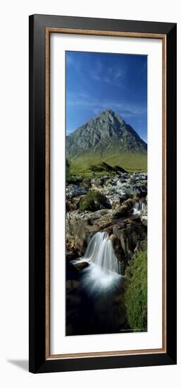 Waterfall on the River Coupall with Buachaille Etive Mor in Background, Western Highlands, Scotland-Lee Frost-Framed Photographic Print