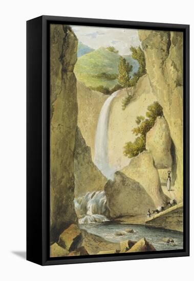 Waterfall on the Windward Road Near Kingston, from 'A Picturesque Tour of the Island of Jamaica',…-James Hakewill-Framed Premier Image Canvas