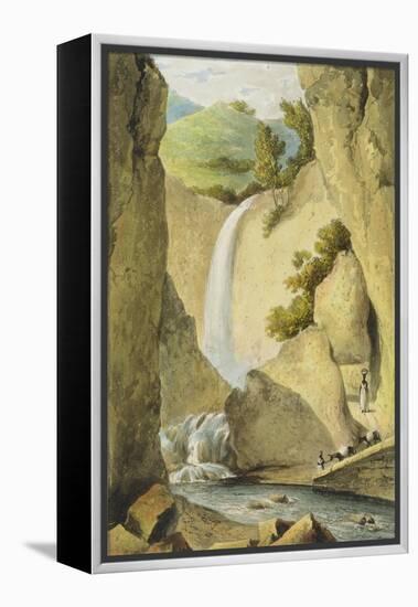 Waterfall on the Windward Road Near Kingston, from 'A Picturesque Tour of the Island of Jamaica',…-James Hakewill-Framed Premier Image Canvas