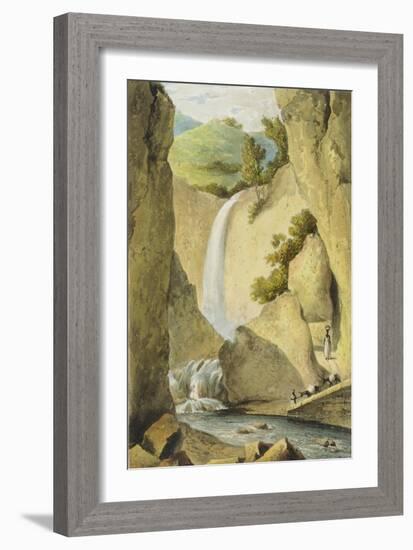 Waterfall on the Windward Road Near Kingston, from 'A Picturesque Tour of the Island of Jamaica',…-James Hakewill-Framed Giclee Print