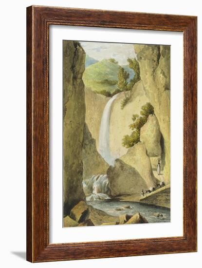 Waterfall on the Windward Road Near Kingston, from 'A Picturesque Tour of the Island of Jamaica',…-James Hakewill-Framed Giclee Print