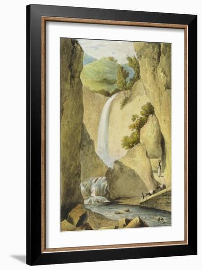 Waterfall on the Windward Road Near Kingston, from 'A Picturesque Tour of the Island of Jamaica',…-James Hakewill-Framed Giclee Print