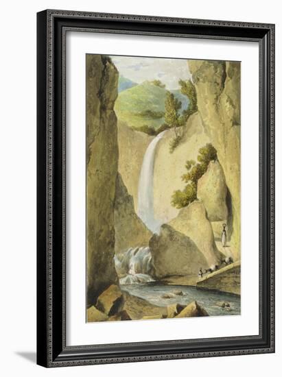 Waterfall on the Windward Road Near Kingston, from 'A Picturesque Tour of the Island of Jamaica',…-James Hakewill-Framed Giclee Print