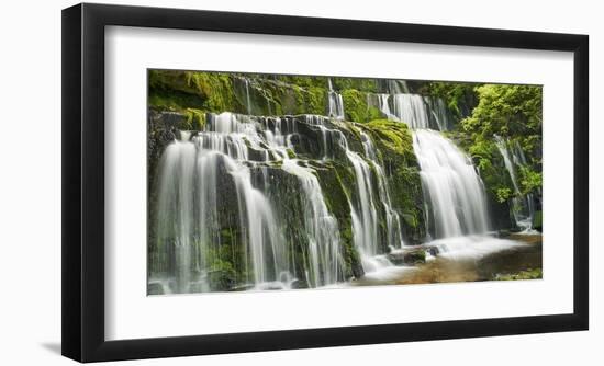 Waterfall Purakaunui Falls, New Zealand-Frank Krahmer-Framed Art Print