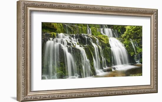 Waterfall Purakaunui Falls, New Zealand-Frank Krahmer-Framed Art Print