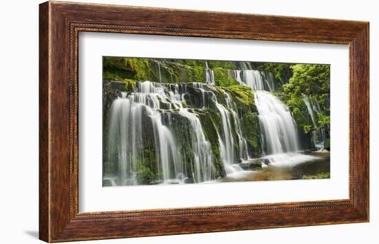 Waterfall Purakaunui Falls, New Zealand-Frank Krahmer-Framed Art Print