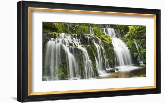 Waterfall Purakaunui Falls, New Zealand-Frank Krahmer-Framed Art Print