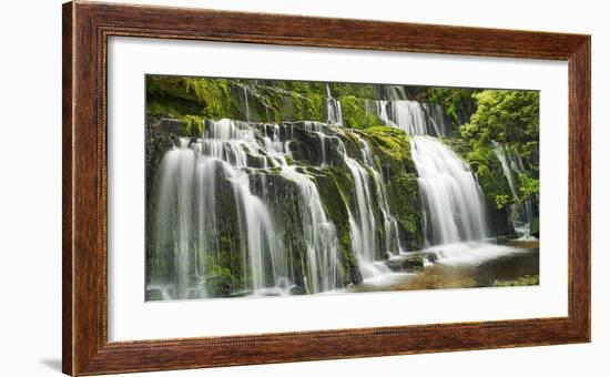 Waterfall Purakaunui Falls, New Zealand-Frank Krahmer-Framed Art Print