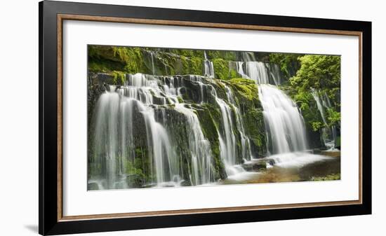 Waterfall Purakaunui Falls, New Zealand-Frank Krahmer-Framed Art Print