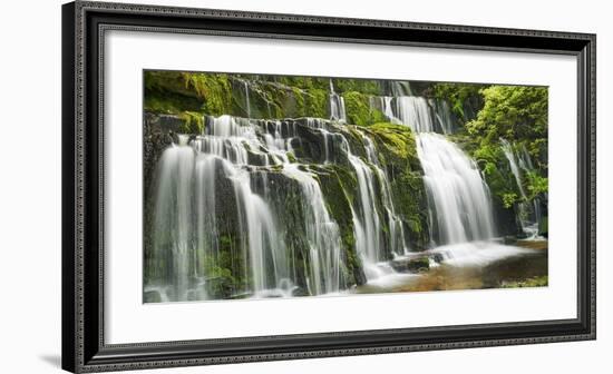 Waterfall Purakaunui Falls, New Zealand-Frank Krahmer-Framed Art Print