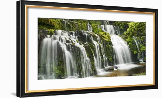 Waterfall Purakaunui Falls, New Zealand-Frank Krahmer-Framed Art Print