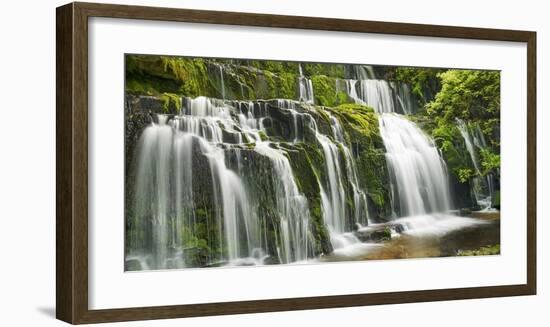 Waterfall Purakaunui Falls, New Zealand-Frank Krahmer-Framed Art Print