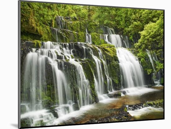 Waterfall Purakaunui Falls, New Zealand-Frank Krahmer-Mounted Art Print