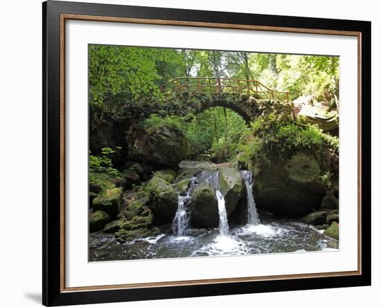 Waterfall Schiessentumpel at Mullerthal, Luxembourg, Europe-Hans Peter Merten-Framed Photographic Print