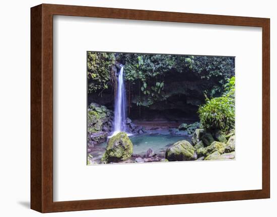 Waterfall Splashing in the Emerald Pool in Dominica, West Indies, Caribbean, Central America-Michael Runkel-Framed Photographic Print