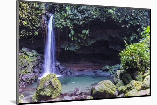 Waterfall Splashing in the Emerald Pool in Dominica, West Indies, Caribbean, Central America-Michael Runkel-Mounted Photographic Print