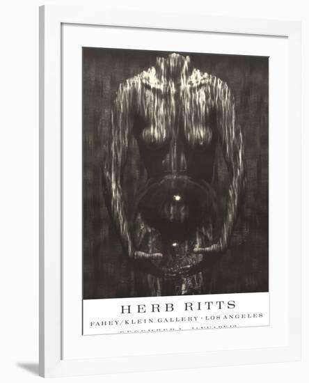 Waterfall, Woman with Sphere (1984)-Herb Ritts-Framed Art Print