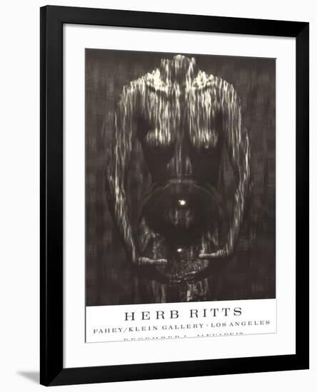 Waterfall, Woman with Sphere (1984)-Herb Ritts-Framed Art Print