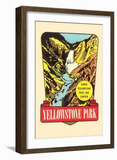 Waterfall, Yellowstone National Park, Montana-null-Framed Art Print