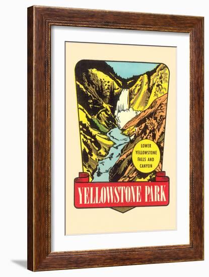 Waterfall, Yellowstone National Park, Montana-null-Framed Art Print