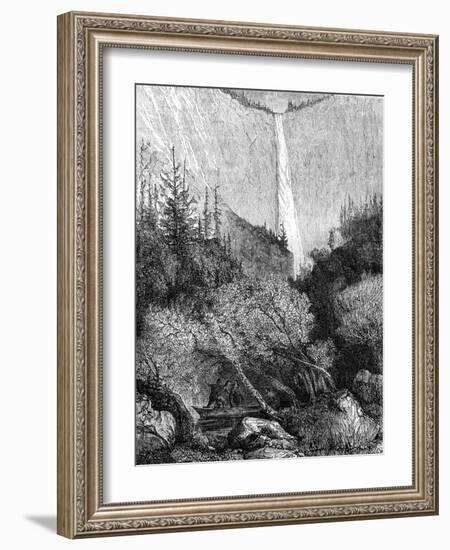 Waterfall, Yosemite National Park, California, 19th Century-Paul Huet-Framed Giclee Print