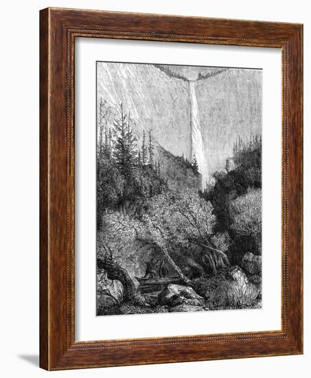 Waterfall, Yosemite National Park, California, 19th Century-Paul Huet-Framed Giclee Print