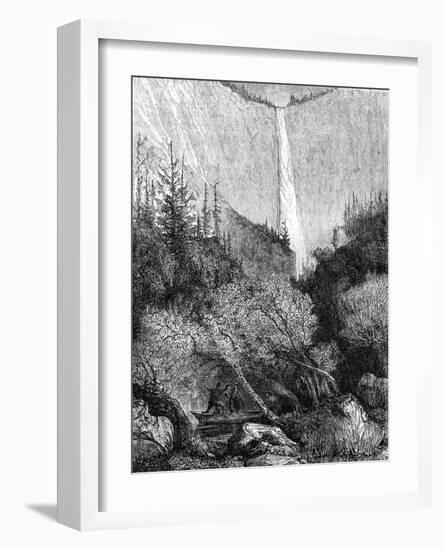 Waterfall, Yosemite National Park, California, 19th Century-Paul Huet-Framed Giclee Print