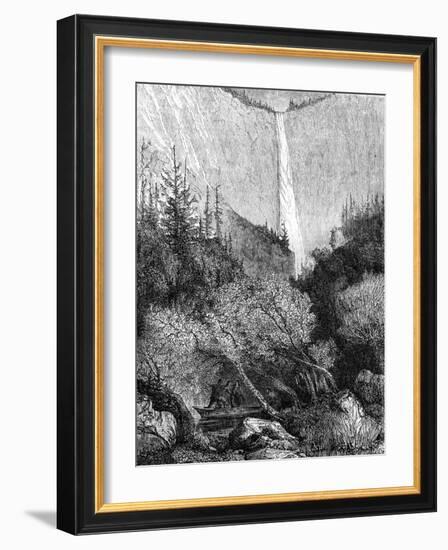 Waterfall, Yosemite National Park, California, 19th Century-Paul Huet-Framed Giclee Print