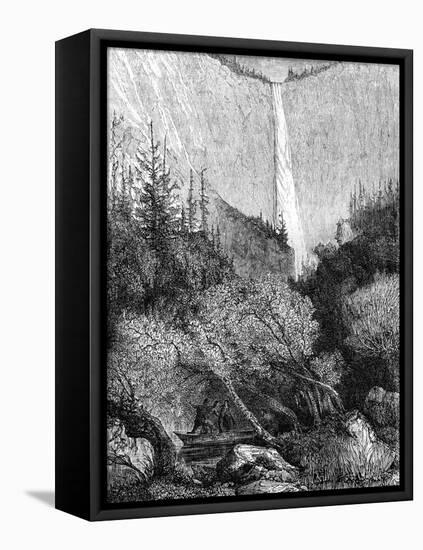 Waterfall, Yosemite National Park, California, 19th Century-Paul Huet-Framed Premier Image Canvas