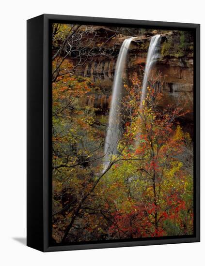 Waterfall, Zion National Park, Utah, USA-Scott T. Smith-Framed Premier Image Canvas