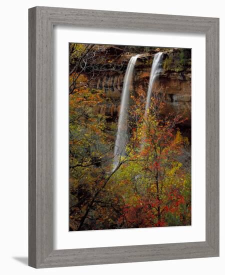 Waterfall, Zion National Park, Utah, USA-Scott T. Smith-Framed Photographic Print