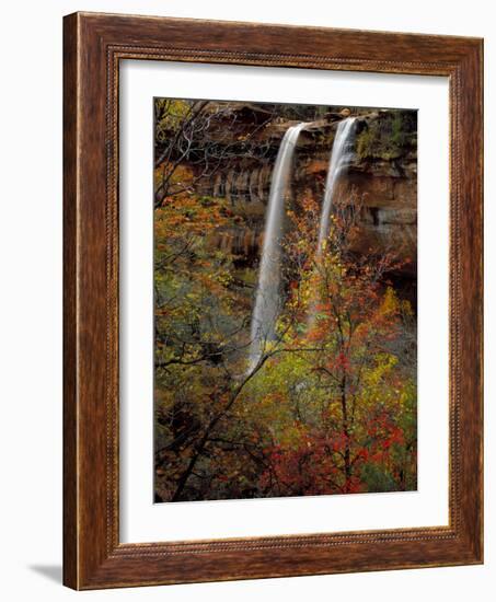 Waterfall, Zion National Park, Utah, USA-Scott T. Smith-Framed Photographic Print