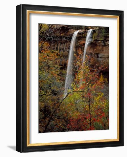 Waterfall, Zion National Park, Utah, USA-Scott T. Smith-Framed Photographic Print