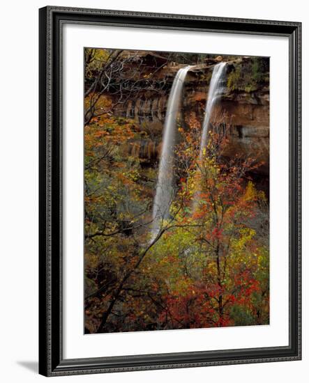 Waterfall, Zion National Park, Utah, USA-Scott T. Smith-Framed Photographic Print