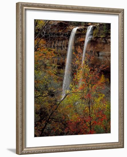 Waterfall, Zion National Park, Utah, USA-Scott T. Smith-Framed Photographic Print
