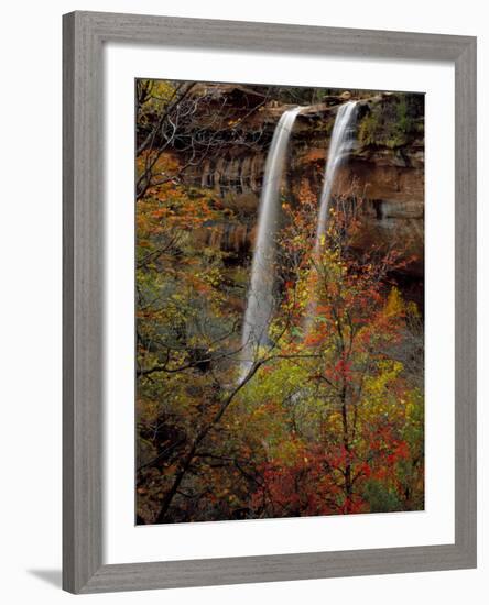 Waterfall, Zion National Park, Utah, USA-Scott T. Smith-Framed Photographic Print