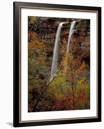 Waterfall, Zion National Park, Utah, USA-Scott T. Smith-Framed Photographic Print