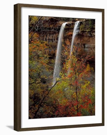 Waterfall, Zion National Park, Utah, USA-Scott T. Smith-Framed Photographic Print