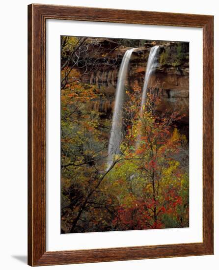 Waterfall, Zion National Park, Utah, USA-Scott T. Smith-Framed Photographic Print